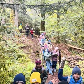 Die Klasse 2 unterwegs im Herbstwald